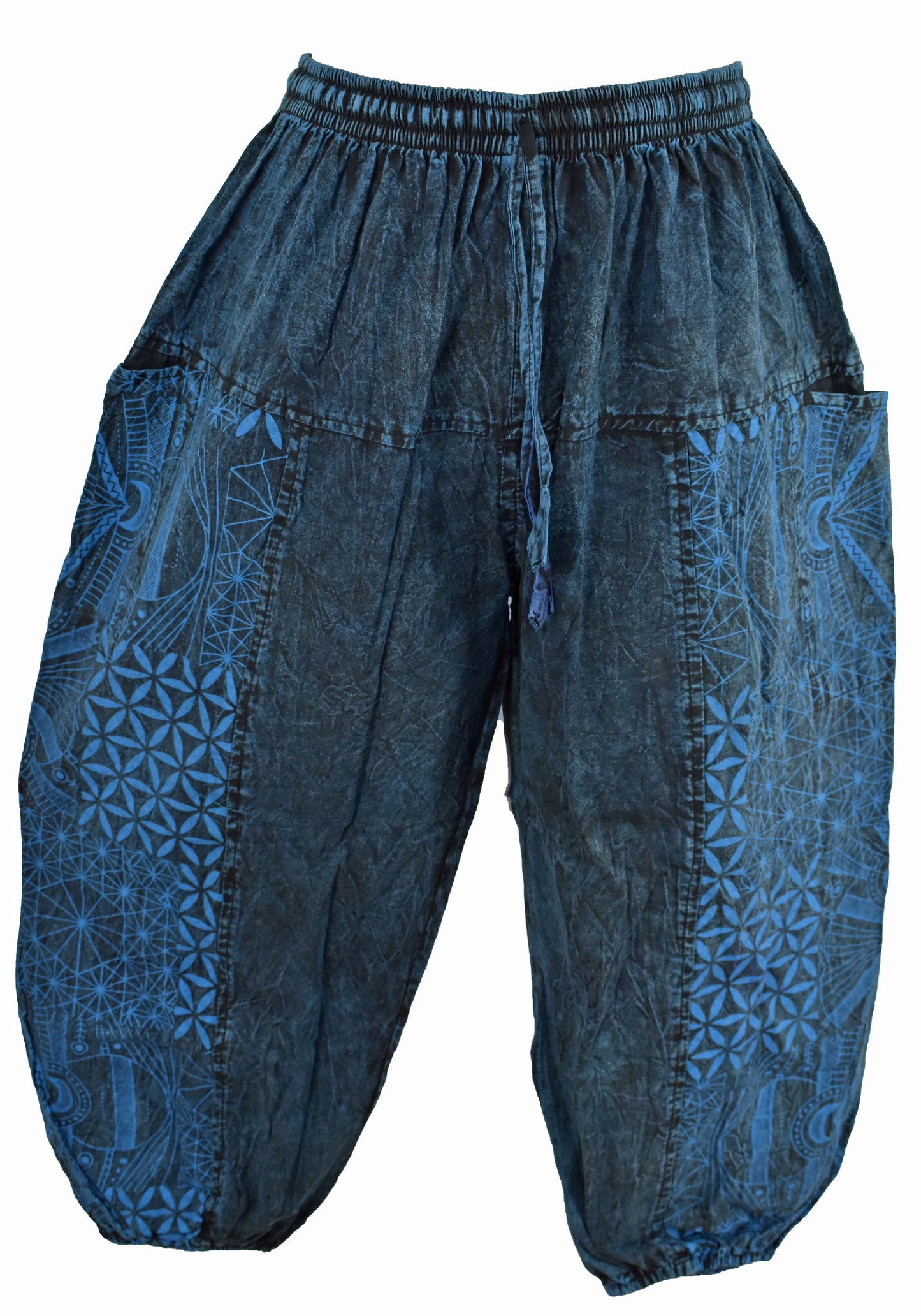 Geometric Print Cotton Harem Trousers