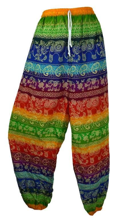 Printed Rayon Elephant Harem Trousers
