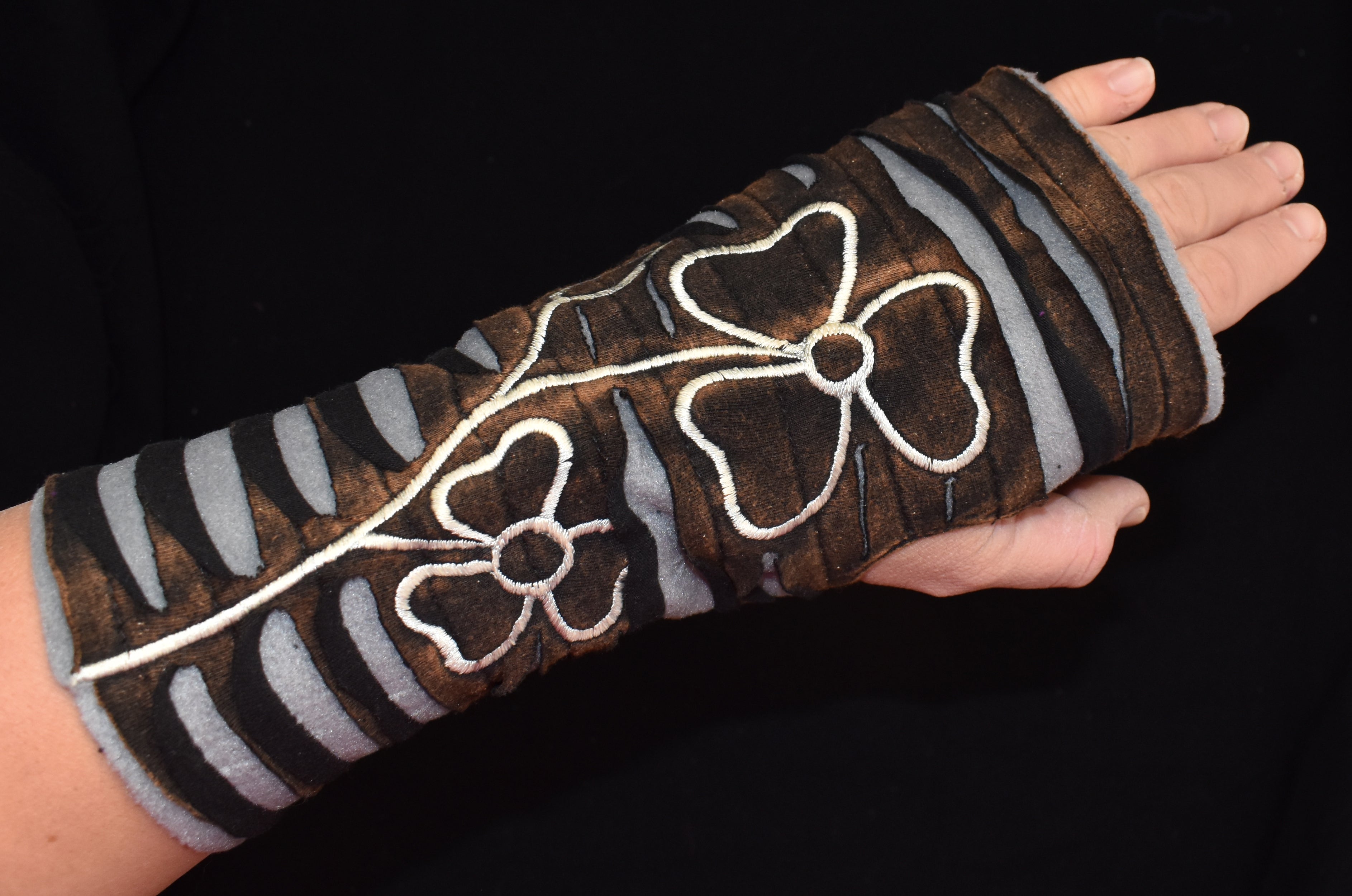 Tie Dye Embroidered Cotton Fleece Lined Wrist Warmer