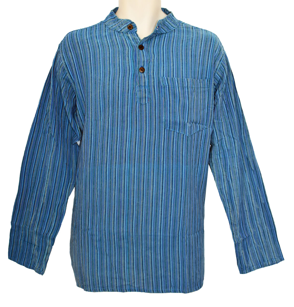 Stonewashed Cotton Striped Shirt