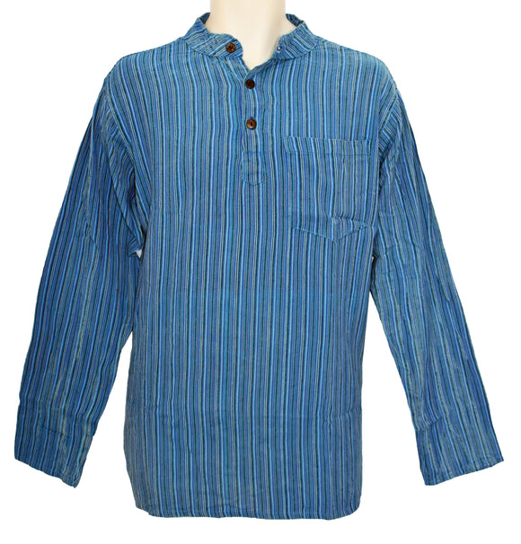 Stonewashed Cotton Striped Shirt