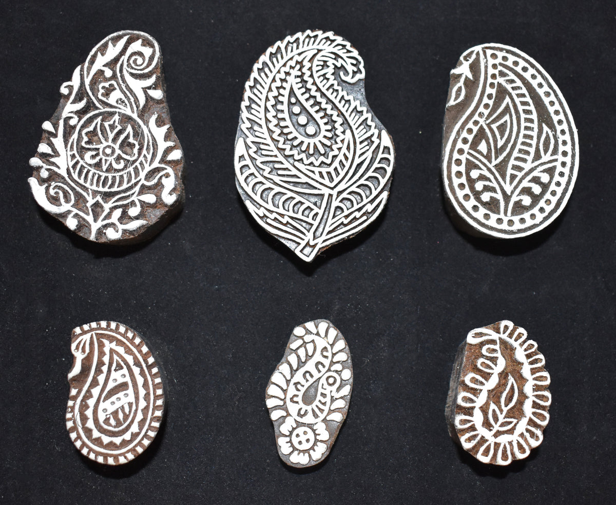 Indian Wood Printing Block Set -  Paisley
