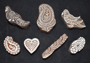 Indian Wood Printing Block Set -  Birds