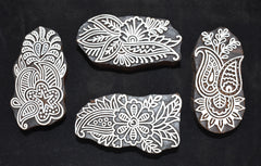 Indian Wood Printing Block Set -  Paisley Flowers