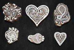 Indian Wood Printing Block Set -  Peacocks