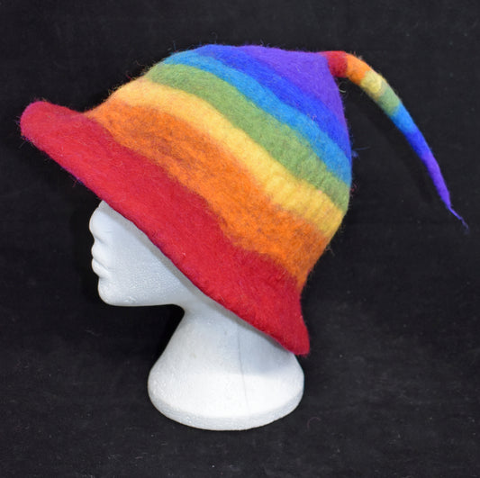 Rainbow Felt Pixie Hat